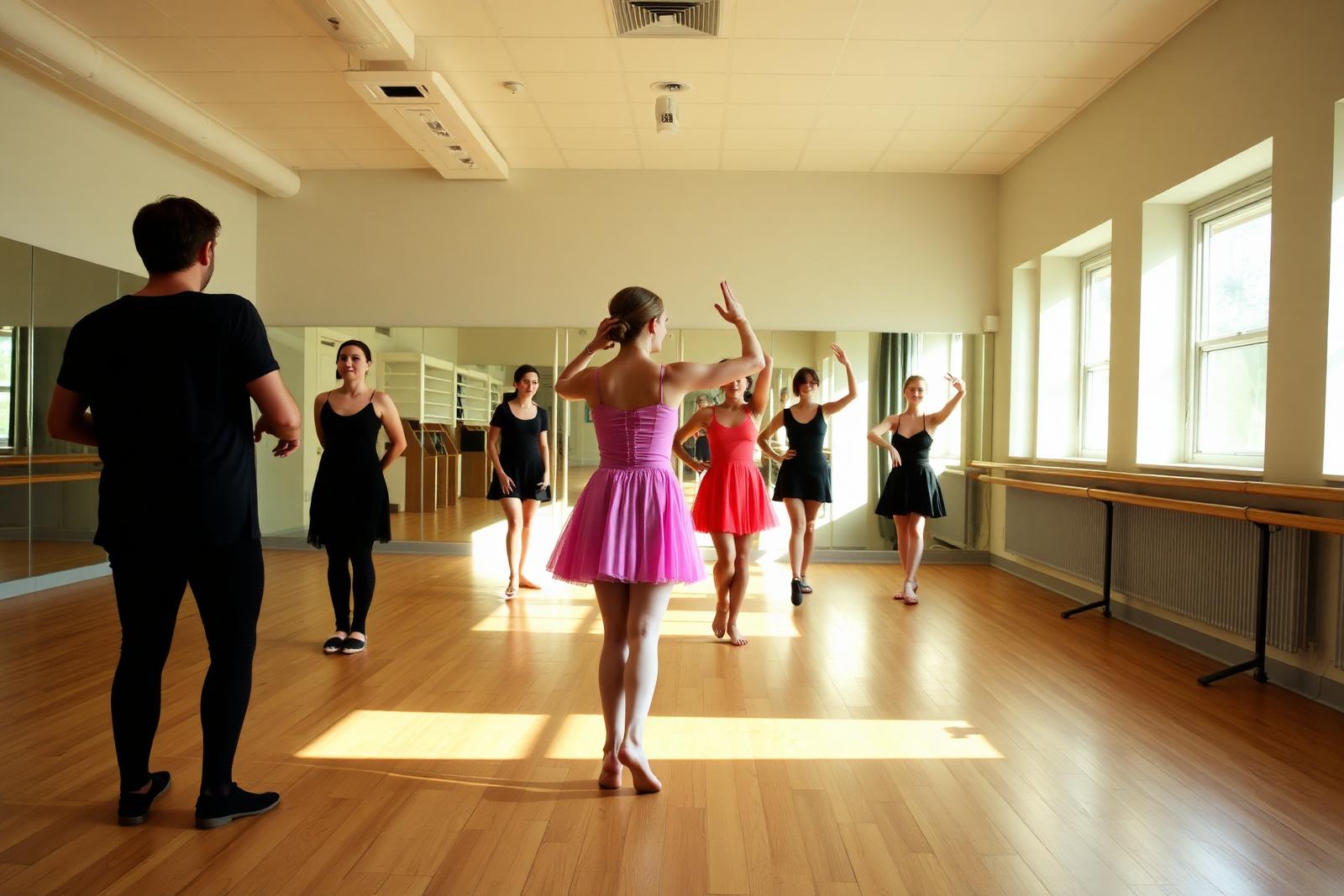 Dancers rehearsing in studio